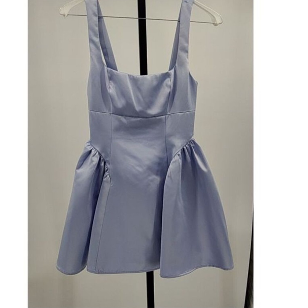 Lulus Adorable Promise Light Blue Satin Mini Dress Sz Small NWT - Picture 4 of 6